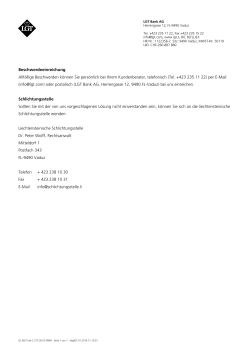 Beschwerdeeinreichung Allfällige Beschwerden können Sie
