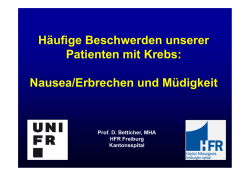 H&auml;ufige Beschwerden unserer Patienten mit Krebs: Nausea