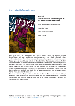 Informationen - d&uuml;sseldorf university press (dup)