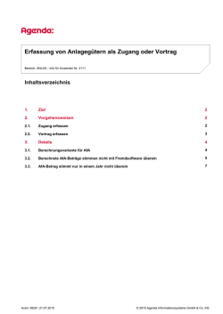Erfassung von Anlageguetern als Zugang oder Vortrag