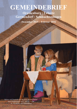 Gemeindebrief 12.2015 - Evangelische Kirchengemeinde St. Nicolai