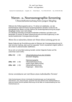 Nieren- u. Neurosonographie
