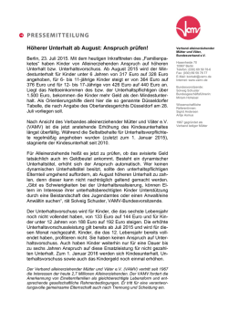 H&ouml;herer Unterhalt ab August: Anspruch pr&uuml;fen!