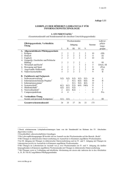 Anlage 1.11 LEHRPLAN DER HÖHEREN LEHRANSTALT FÜR
