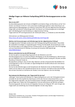 H&auml;ufige Fragen zur H&ouml;heren Fachpr&uuml;fung (HFP)