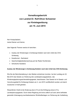 Verwaltungsbericht von Landrat Dr. Rolf