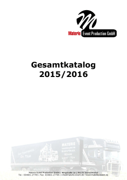 Gesamtkatalog 2015/2016 - Materie Event Production