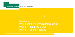 Prof. Dr. Idun Reiten Prof. Dr. Robert V. Moody