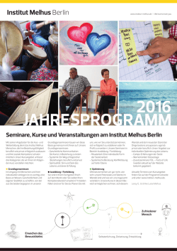 Jahresprogramm 2016 zum