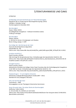 Literaturhinweise und Links - Jahr der Barmherzigkeit im Bistum