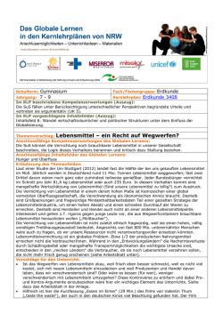 ein Recht auf Wegwerfen? - Das Globale Lernen in den