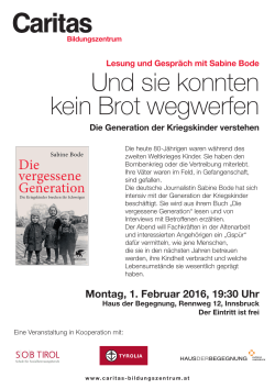 Und sie konnten kein Brot wegwerfen