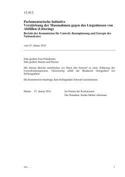 Bericht der Kommission für Umwelt, Raumplanung und