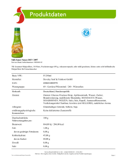 Süß-Sauer Sauce DEV 2097 Basis VPE: Fl 250ml Hersteller