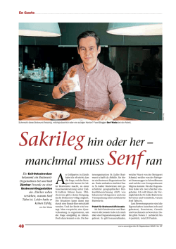 Sakrileg hin oder her - manchmal muss Senf ran