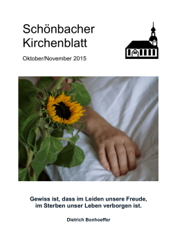 Schönbacher Kirchenblatt Oktober/November 2015