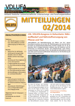 126. VDLUFA-Kongress in Hohenheim: Nähr