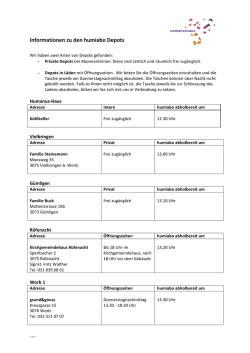Informationen zu den humiabo Depots - Humanus-Haus