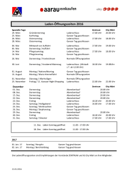 Laden-Öffnungszeiten 2016