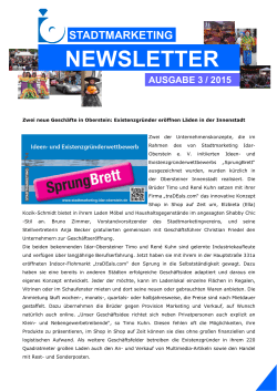 Newsletter Ausgabe 03 / 2015 - Stadtmarketing Idar Oberstein