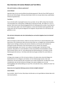 Das Interview mit Janine Modzel und Toni Mirra