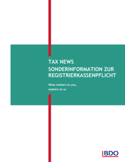 tax news sonderinformation zur