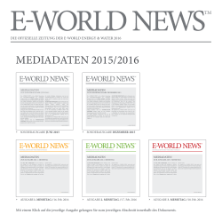 E-WORLD NEWS 2015/2016 Mediadaten - E