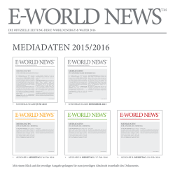 E-WORLD NEWS 2015/2016 Mediadaten - E