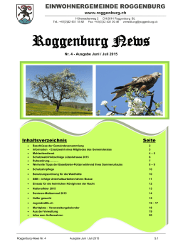 Roggenburg News 04/2015