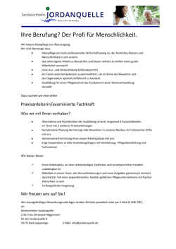 Ihre Berufung? Der Profi für Menschlichkeit.