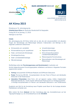 AK Klima 2015: Einladung - Ruhr