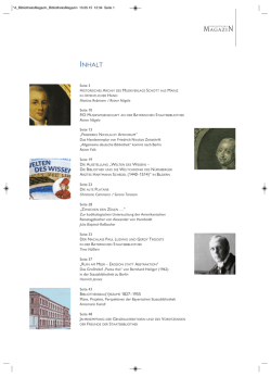 INHALT - Staatsbibliothek zu Berlin
