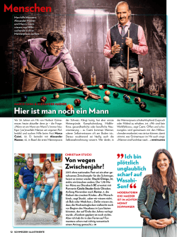 Schweizer Illustrierte 22.06.2015: "Hier ist man noch ein Mann"