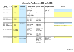 Ministranten Plan Dezember 2015 bis Juni 2016