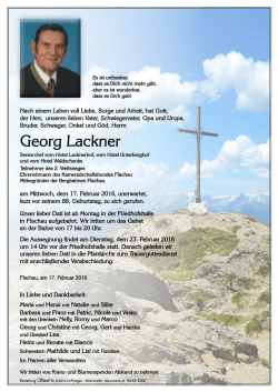 Georg Lackner - Bestattung Sterzl