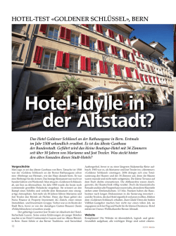 Hotel-Test - Restaurant Goldener Schlüssel Bern