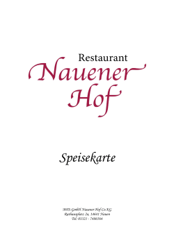 Speisekarte - Nauener Hof