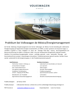 Praktikum bei Volkswagen de México/Energiemanagement