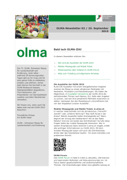 Newsletter OLMA 2 / 2015