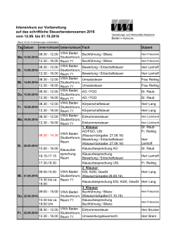 Stundenplan 2016 - VWA