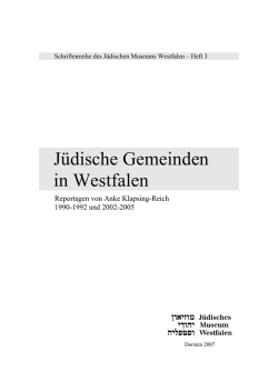 J&uuml;dische Gemeinden in Westfalen