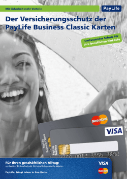Der Versicherungsschutz der PayLife Business Classic Karten