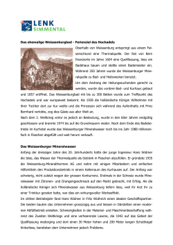 Das ehemalige Weissenburgbad - Ferienziel des
