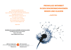 Informationen Freiwilligenarbeit und Freiwilliger Sozialdienst
