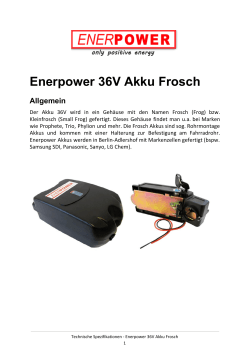 Technische Spezifikationen: ENERpower Frosch (Frog) 36V