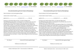 Einverständniserklärung der Eltern