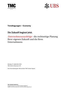 Die Zukunft beginnt jetzt. Unternehmensnachfolge