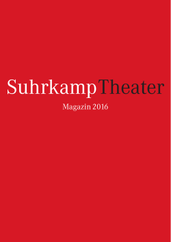 Theater Verlag Magazin 2016