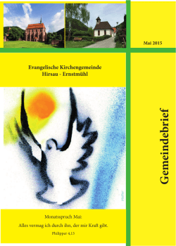 Gemeindebrief Mai 2015 - Evangelische Kirchengemeinde Hirsau