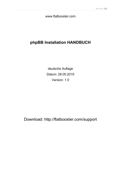 phpBB Installation HANDBUCH Download: http://flatbooster.com
